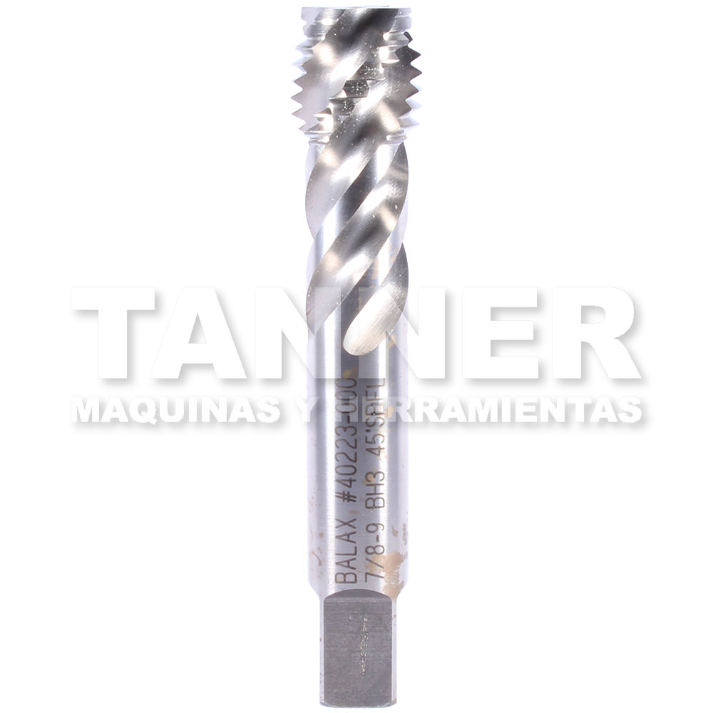 MACHUELO HELICOIDAL HSS 7/8-9 4F H3 TIN